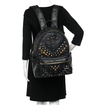 MCM Visetos Studded Medium Stark M Backpack Black 2 of 18