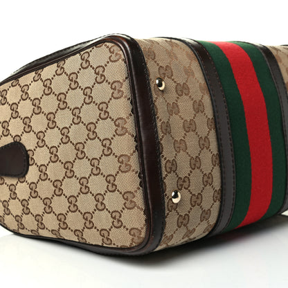 Gucci Monogram Vintage Web Medium Boston Dark Brown 5 of 7
