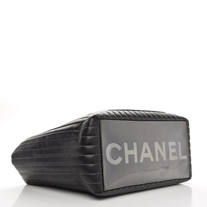 Chanel Lambskin Vertical Quilted Large Mademoiselle Tote Black 4 of 17