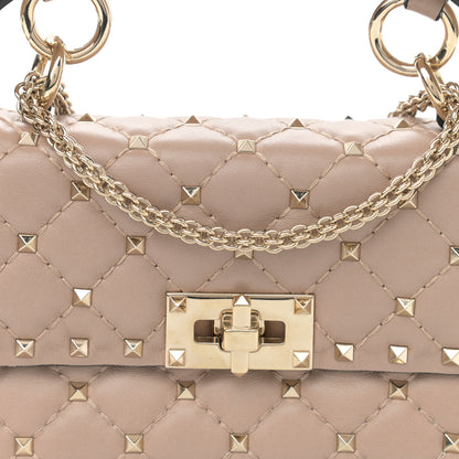 Valentino Garavani Nappa Small Rockstud Spike Shoulder Bag Poudre 8 of 10