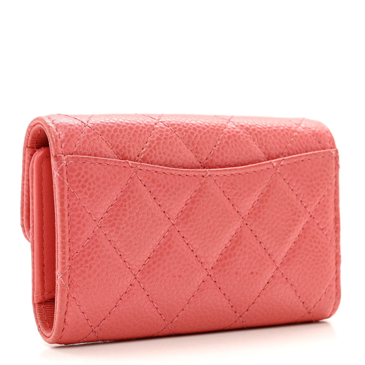 Chanel Caviar Quilted Classic 4 Key Holder Wallet Dark Pink 4 of 9