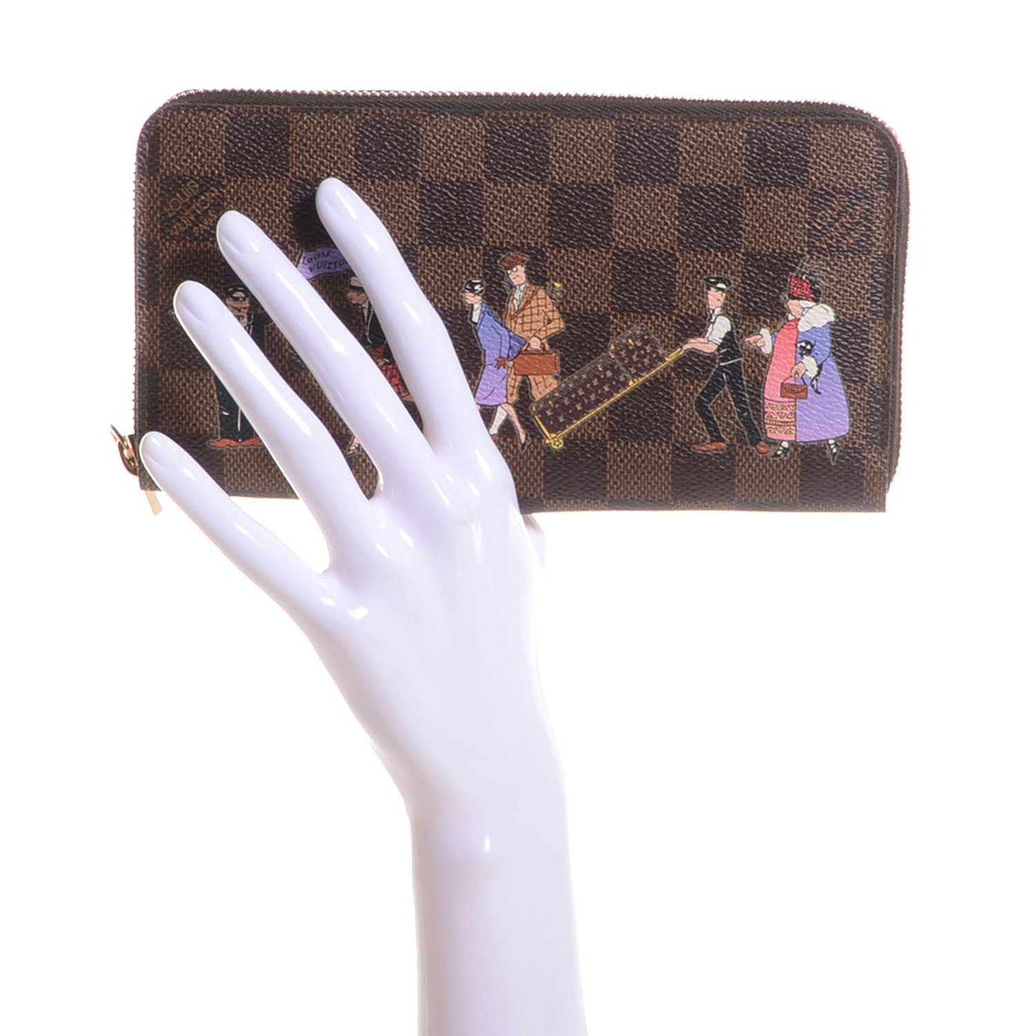 Louis Vuitton Damier Ebene Illustre Zippy Wallet Violet 2 of 8