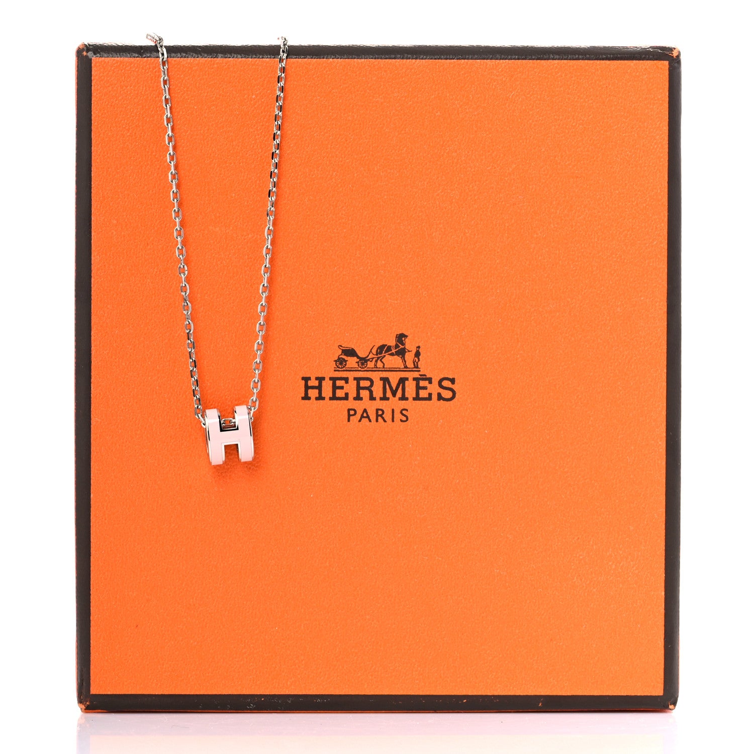 Hermes Palladium Mini Pop H Pendant Necklace Rose Dragee 9 of 9