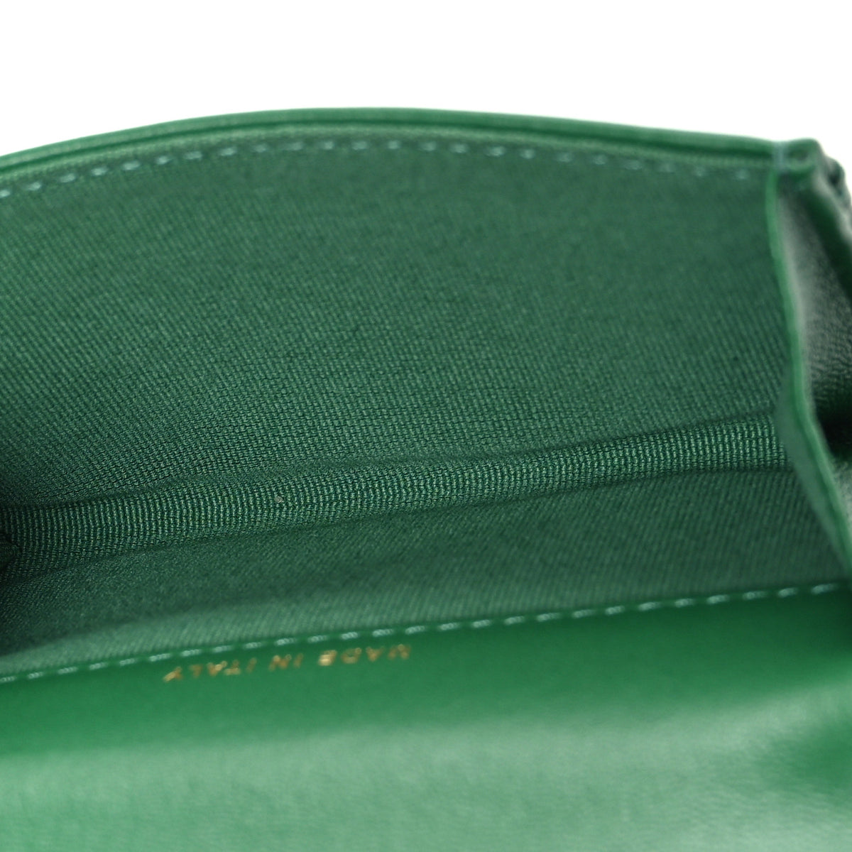 Chanel Lambskin Quilted Flap Card Holder Wallet Green 5 of 9