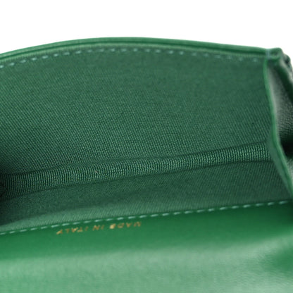Chanel Lambskin Quilted Flap Card Holder Wallet Green 5 of 9