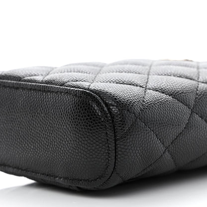 Chanel Caviar Quilted Small Vertical Coco Beauty Vanity Case With Chain Black 10 of 11