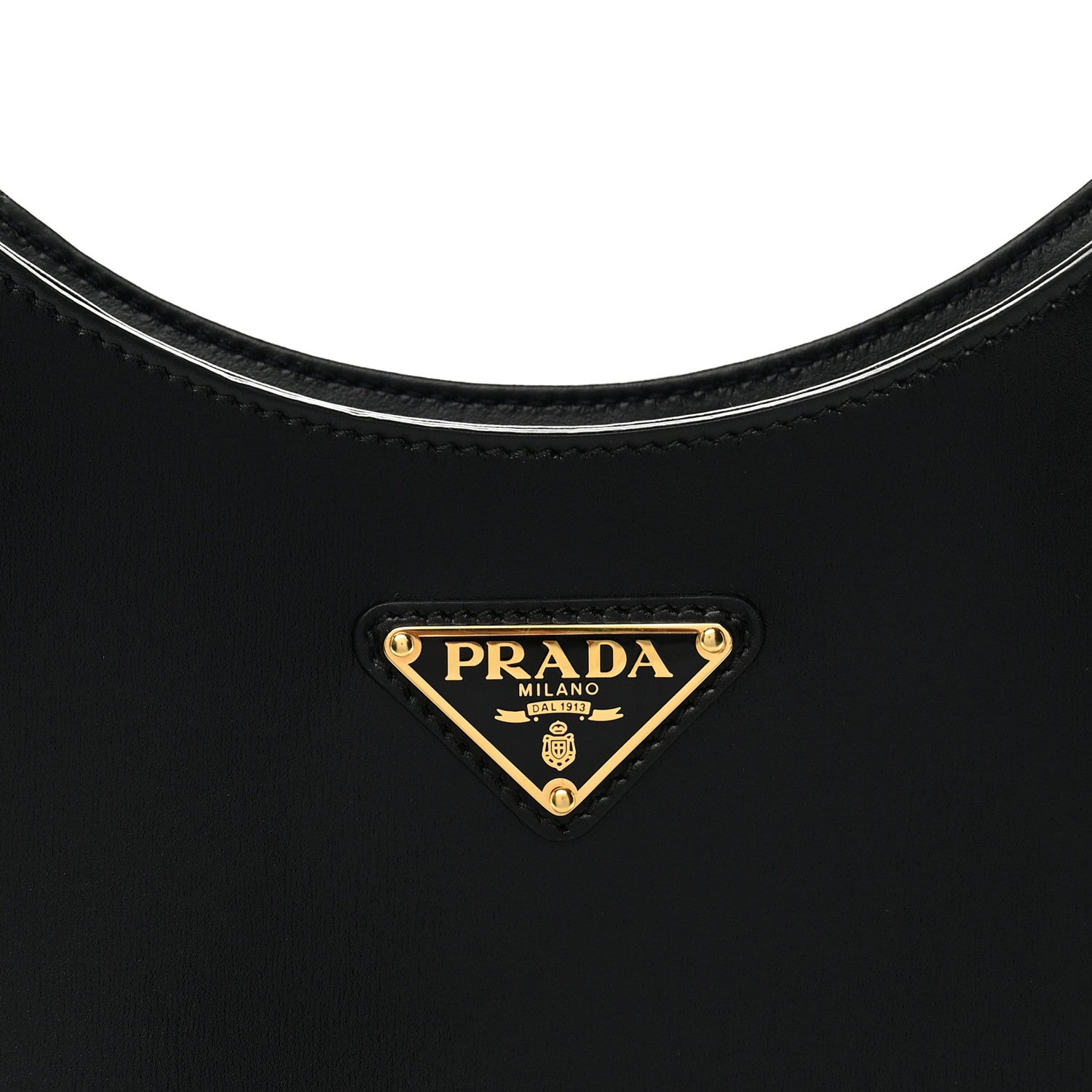 Prada Brushed Calfskin Cleo Adjustable Strap Shoulder Bag Black 8 of 11