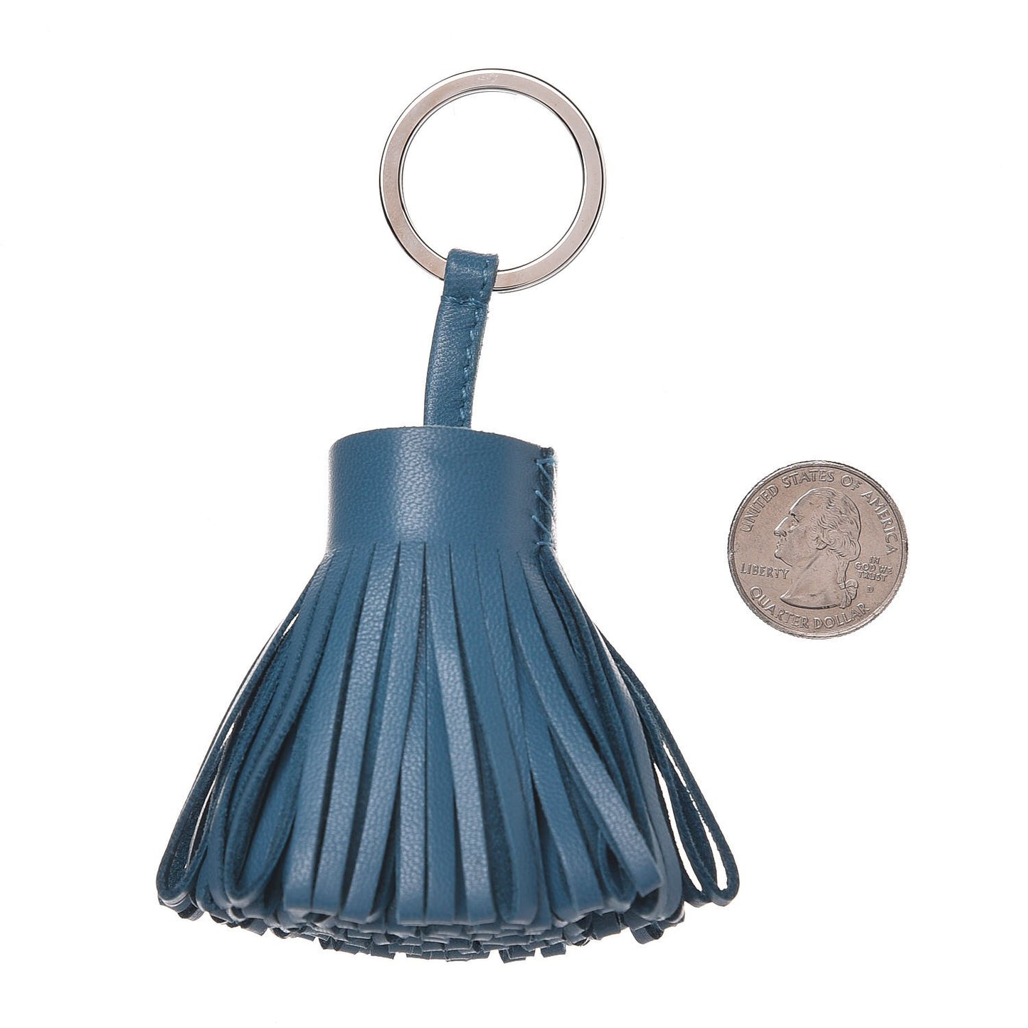 Lambskin Carmen Tassel Key Holder Blue Jean