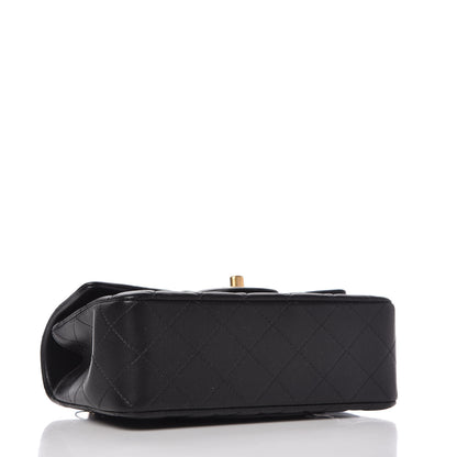 Chanel Lambskin Quilted Mini Top Handle Rectangular Flap Black 4 of 10