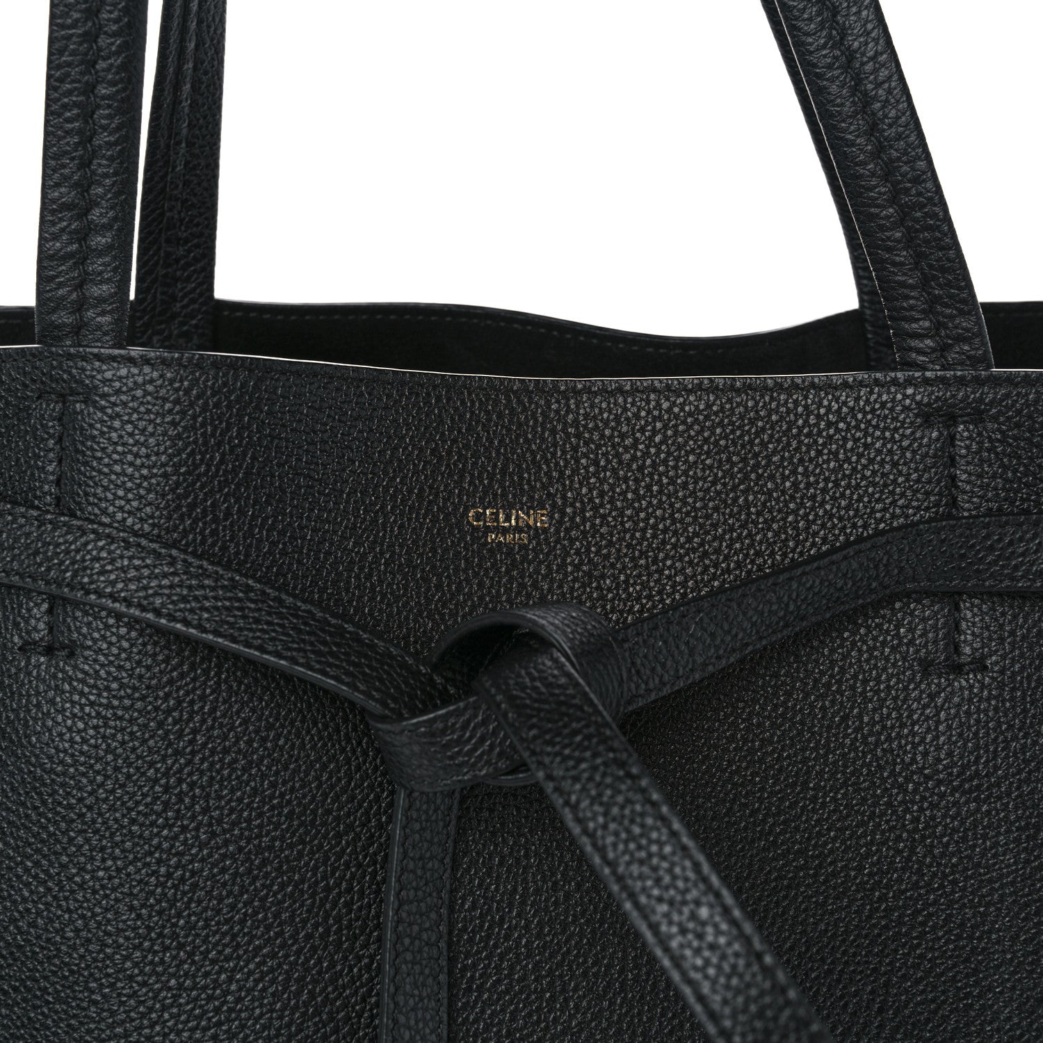Celine Soft Grained Calfskin Medium Belt Cabas Phantom Black 8 of 10