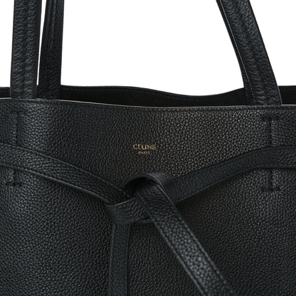 Celine Soft Grained Calfskin Medium Belt Cabas Phantom Black 8 of 10