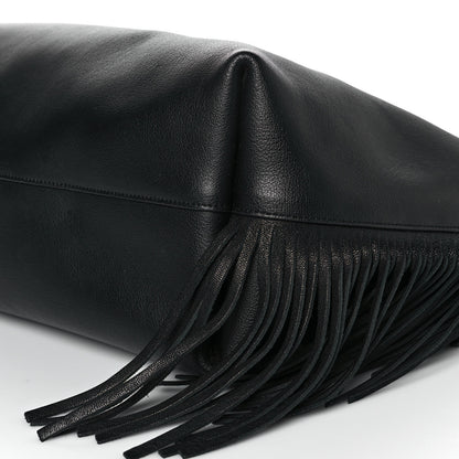 Saint Laurent Calfskin Large Fringe Shopping Tote Black 9 of 9