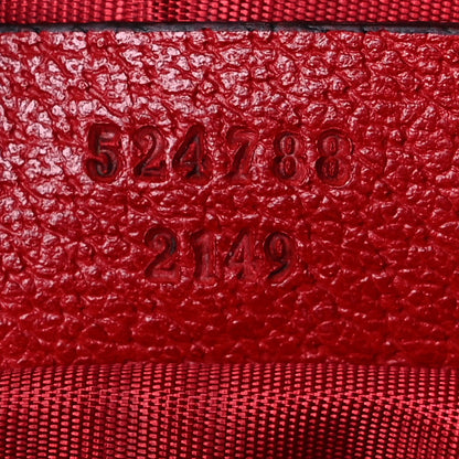 Gucci Canvas Sylvie Stripe Logo Zip Pouch Mystic White Hibiscus Red Maritime 7 of 12