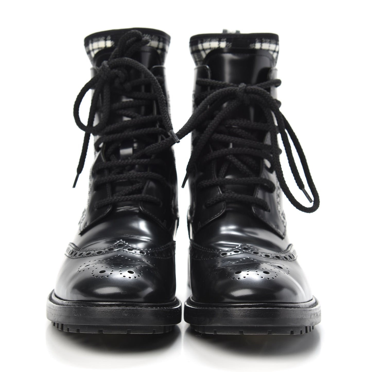 Calfskin D-Order Low Boot 39.5 Black White