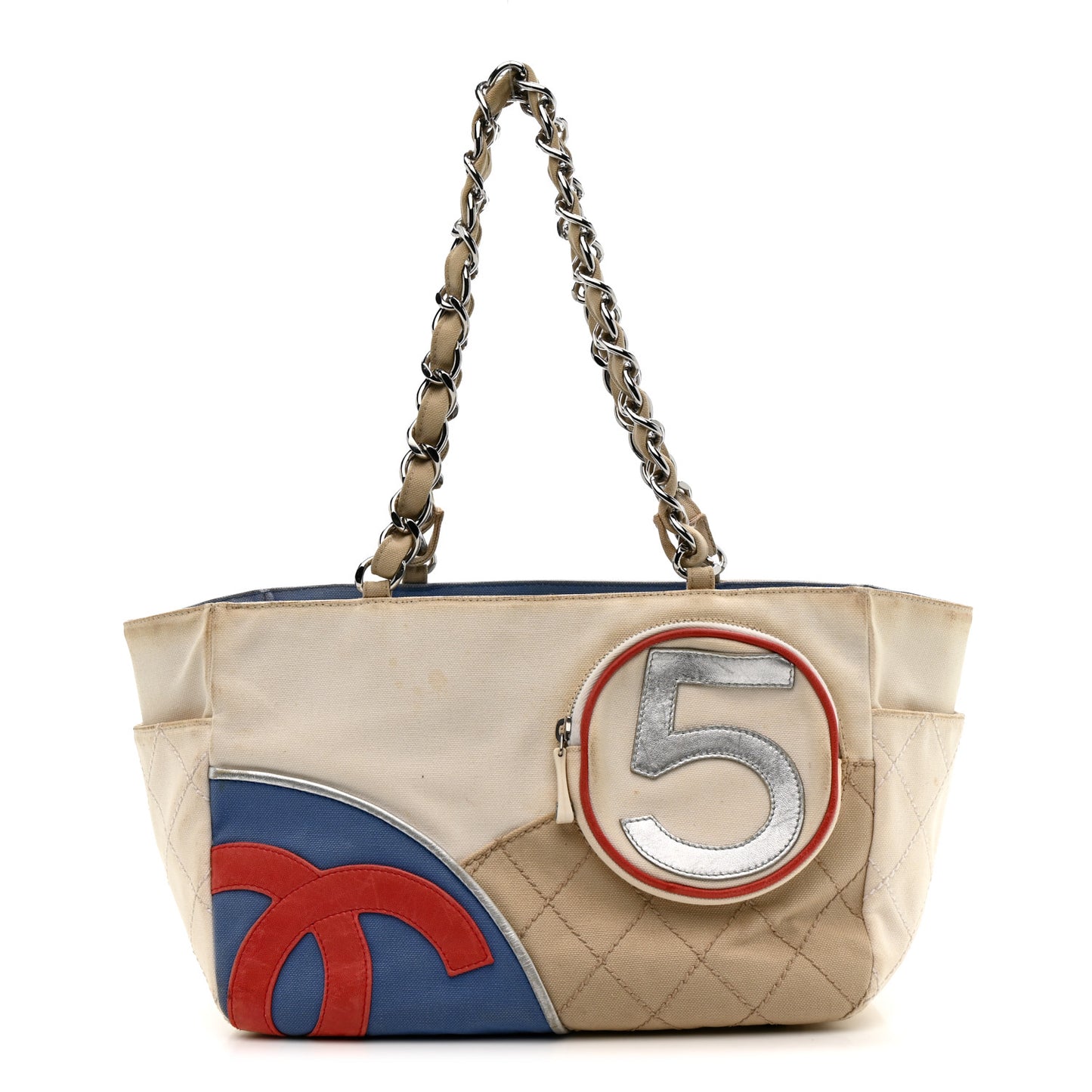 Canvas Quilted N°5 Shopping Tote Beige