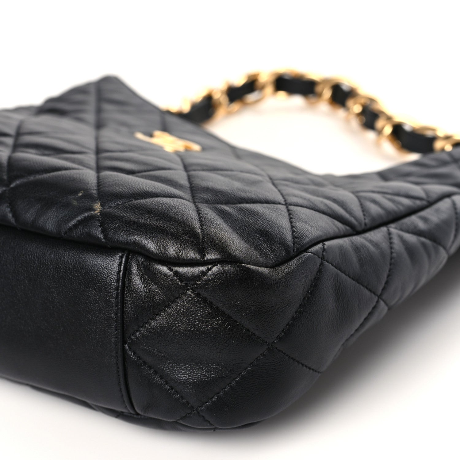 Chanel Lambskin Quilted Large CC Funky Town Hobo Black 9 of 9