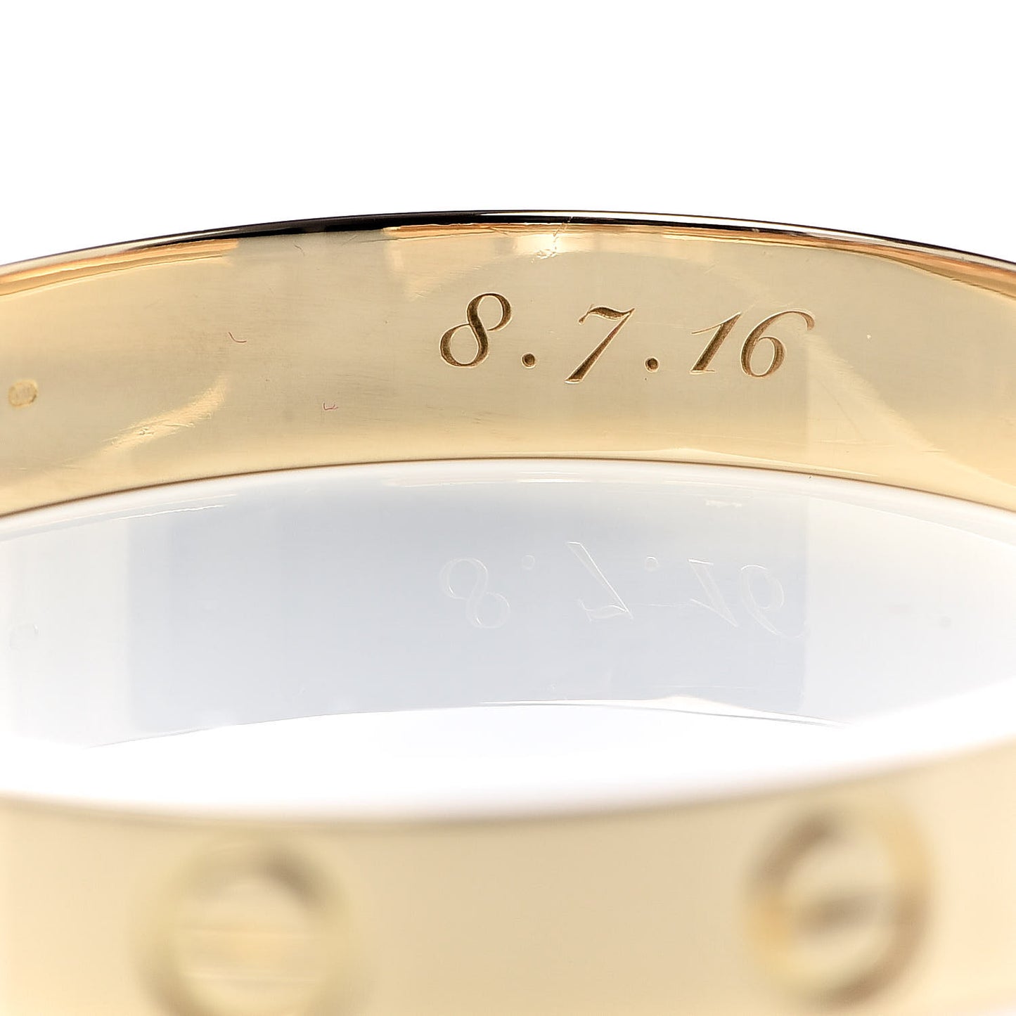 18K Yellow Gold LOVE Cuff Bracelet 16