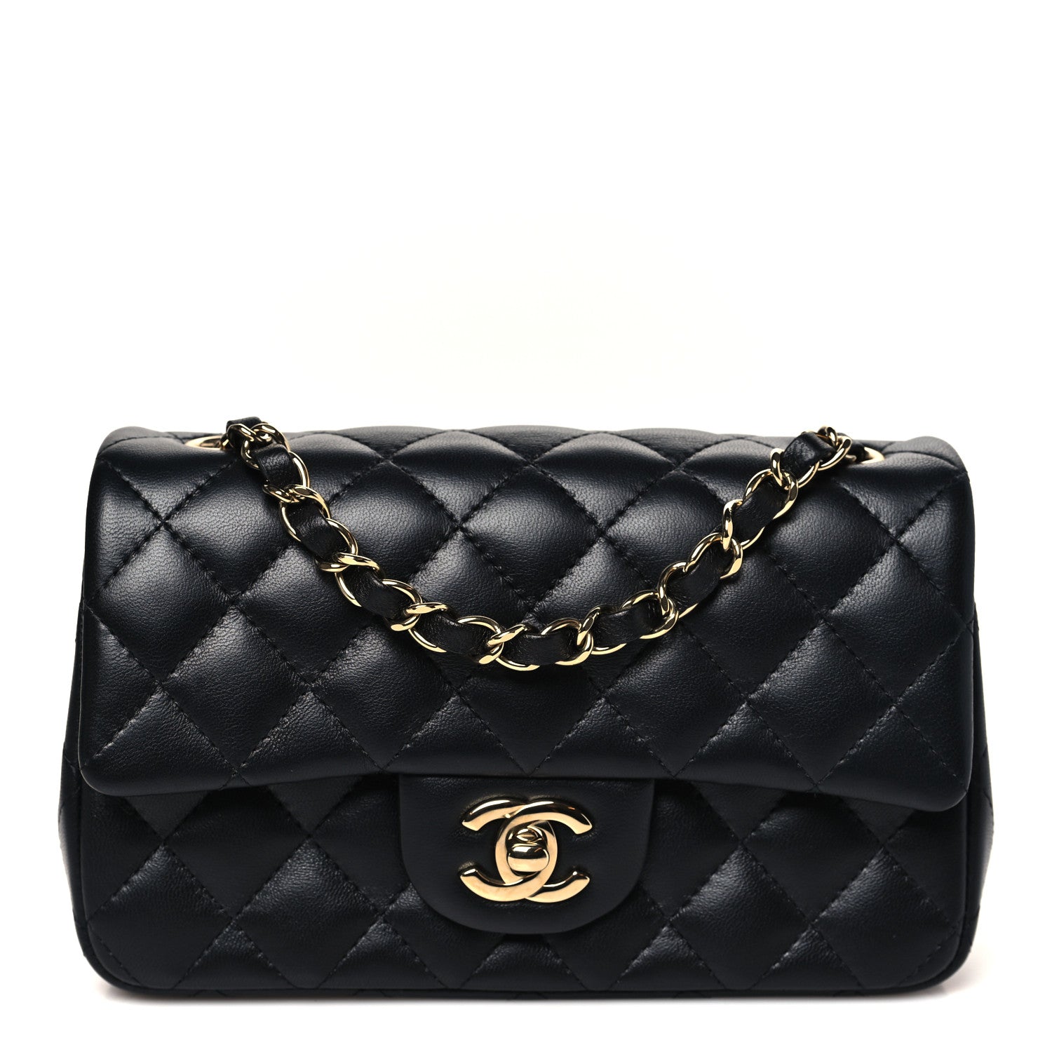 Chanel Lambskin Quilted Mini Rectangular Flap Black 1 of 11