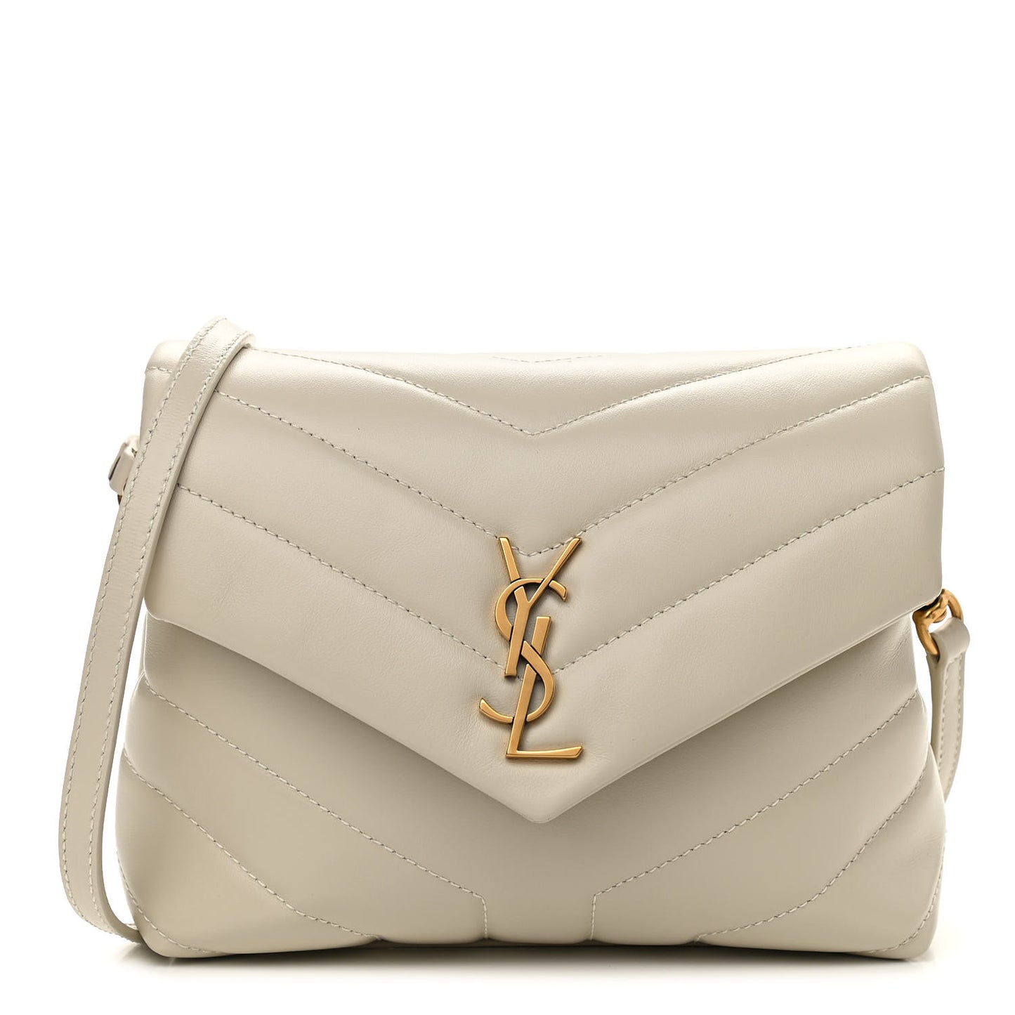 Calfskin Y Quilted Monogram Toy Loulou Crossbody Bag Ivory