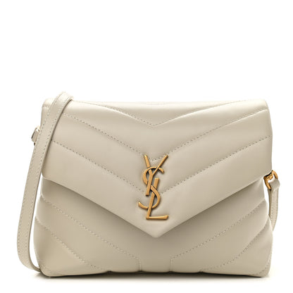 Saint Laurent Calfskin Y Quilted Monogram Toy Loulou Crossbody Bag Ivory 1 of 10