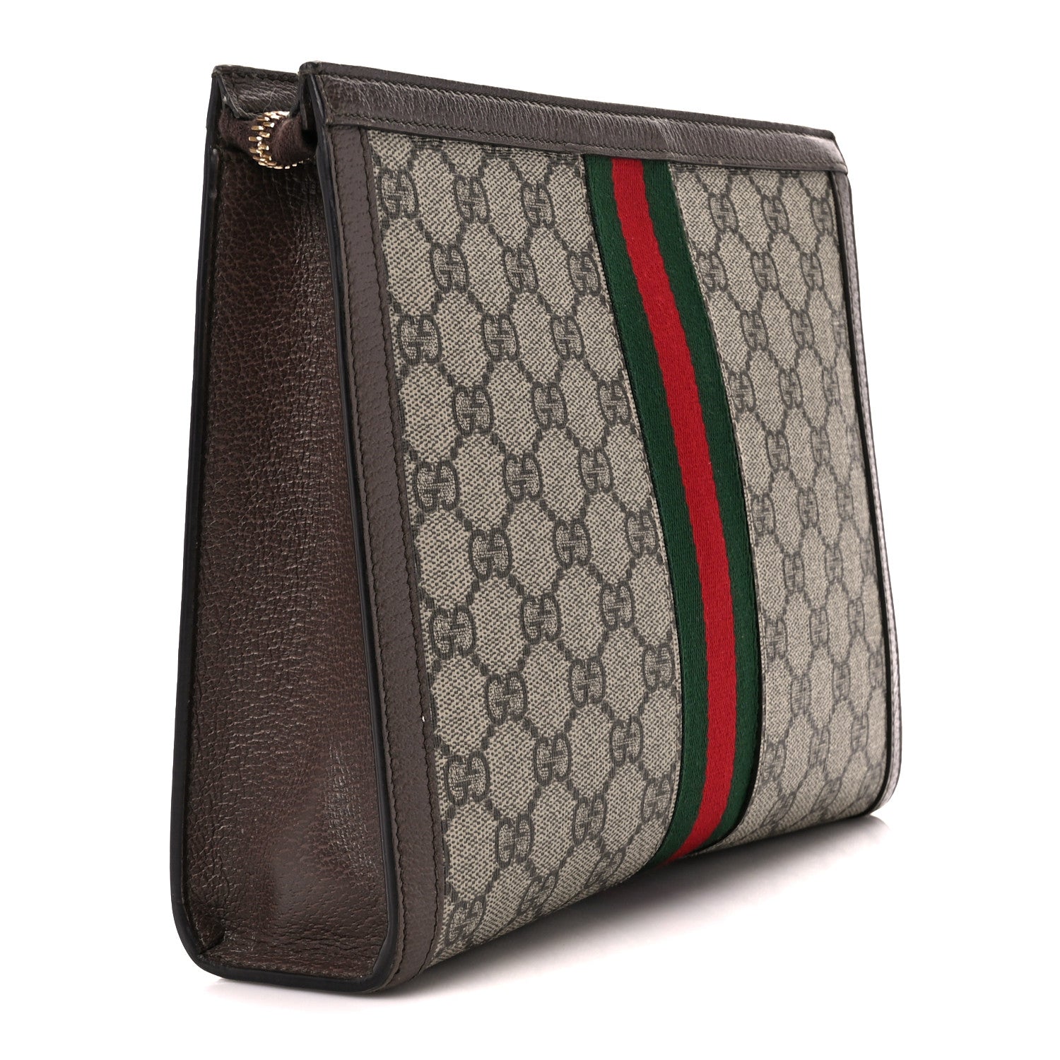 Gucci GG Supreme Monogram Web Ophidia Pouch Brown 3 of 12