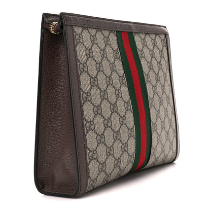 Gucci GG Supreme Monogram Web Ophidia Pouch Brown 3 of 12
