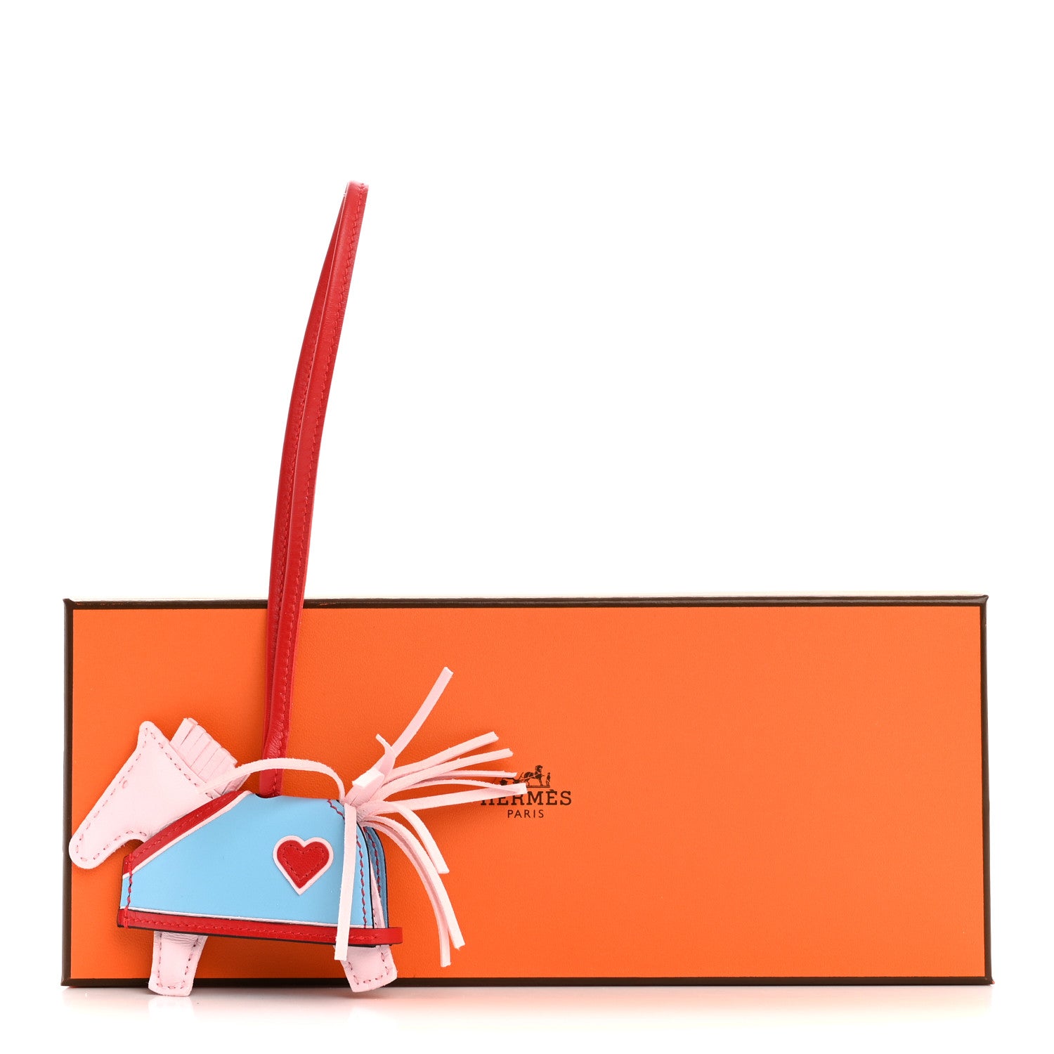 Hermes Milo Lambskin Grigri Rodeo Robeo Coeur Bag Charm PM Rose Darling Rouge Radieux Celeste 4 of 4