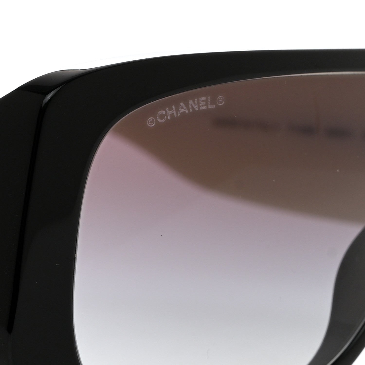 Chanel Acetate Shield Sunglasses 71466 White Black 7 of 8