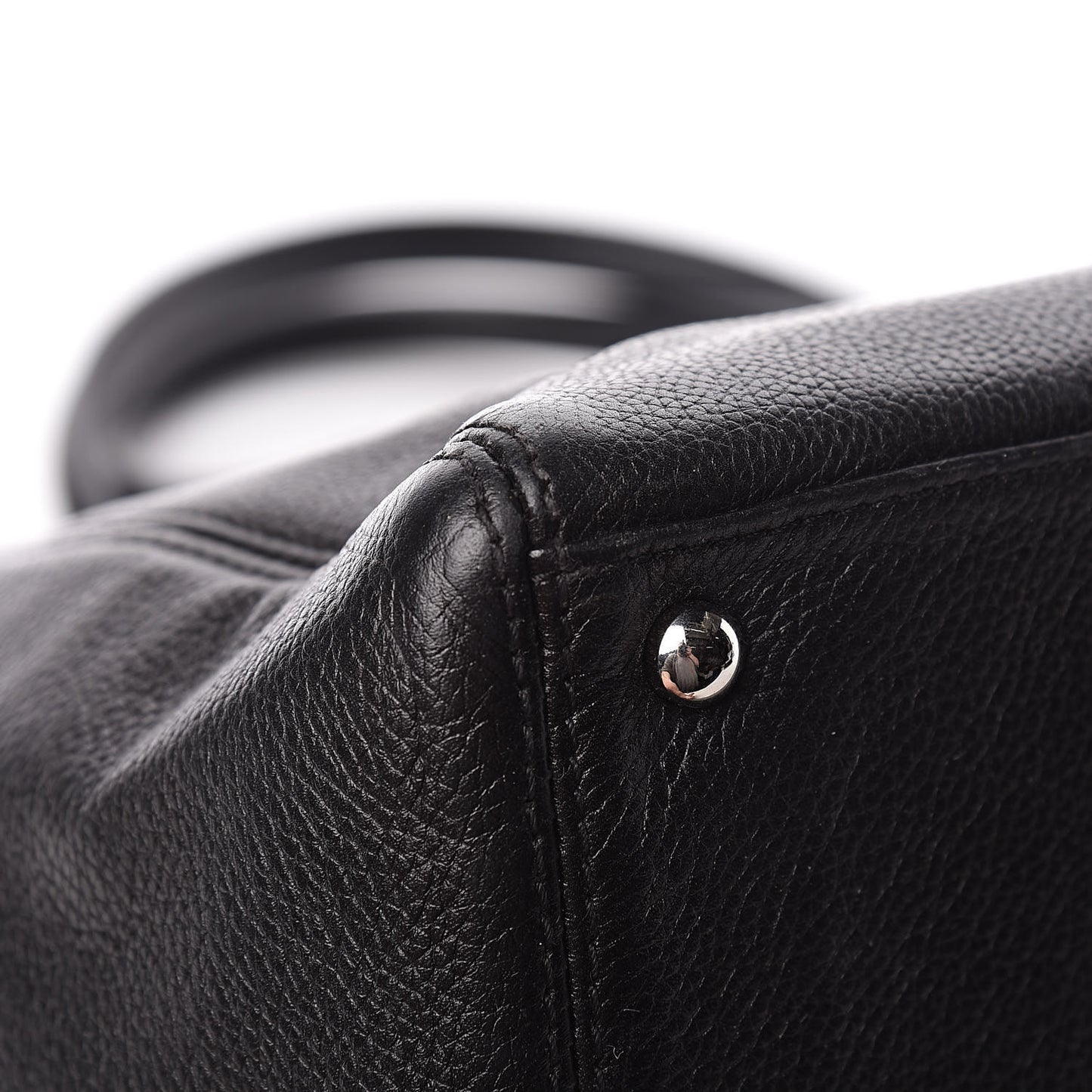 Calfskin Cerf Executive Shopper Tote Black