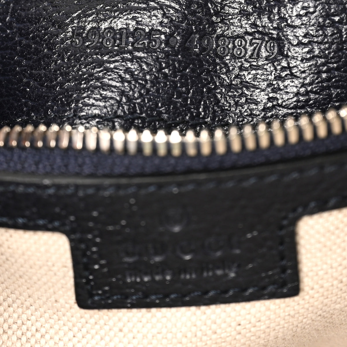 Gucci GG Supreme Monogram Textured Dollar Calfskin Web Small Ophidia Half Moon Hobo Beige Blue 6 of 10