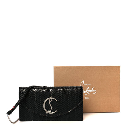Christian Louboutin Jurassic Calfskin Embossed Loubi54 Crossbody Clutch Black 10 of 10