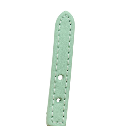 Gucci Calfskin Braided 'Gucci' Logo Bracelet S Green Silver 3 of 5