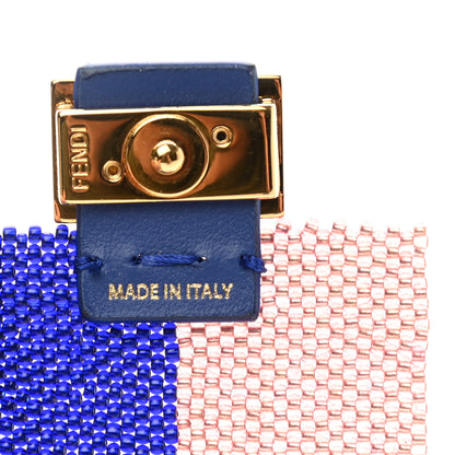 Fendi Glass Beaded Mini Pico Baguette Charm Blue Salmone 8 of 9