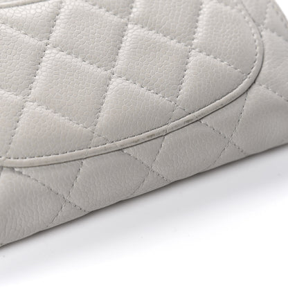 Chanel Caviar Quilted CC French Wallet Light Gray 13 of 15