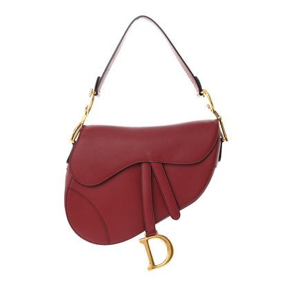 Christian Dior Grained Calfskin Saddle Bag Red 1 of 10
