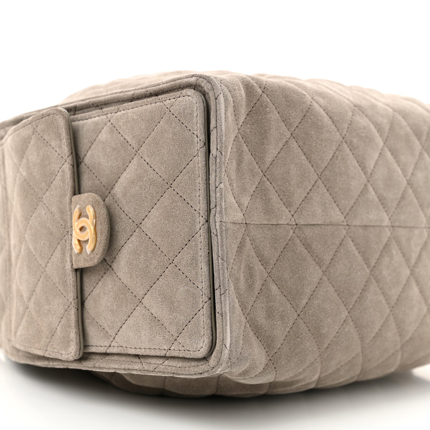 Chanel Suede Quilted Medium Chanel 25 Handbag Dark Grey 10 of 13
