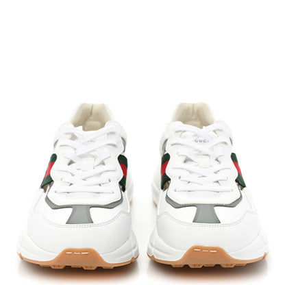 Gucci Demetra Web Mens Rhyton Cut Out Sneakers 9.5 Great White Grey 2 of 13