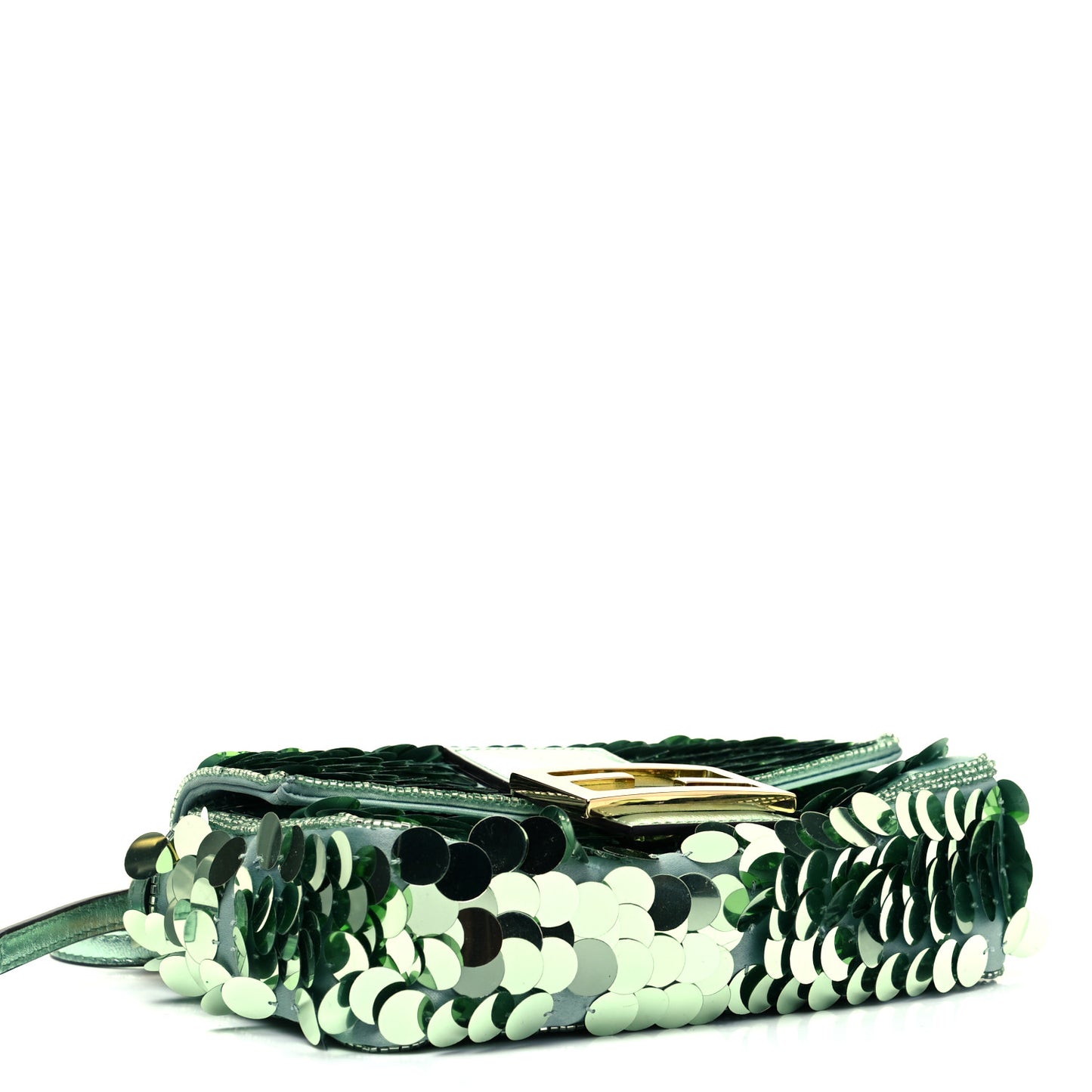 Satin Paillettes Catalan Mirror Mini Baguette 1997 Green
