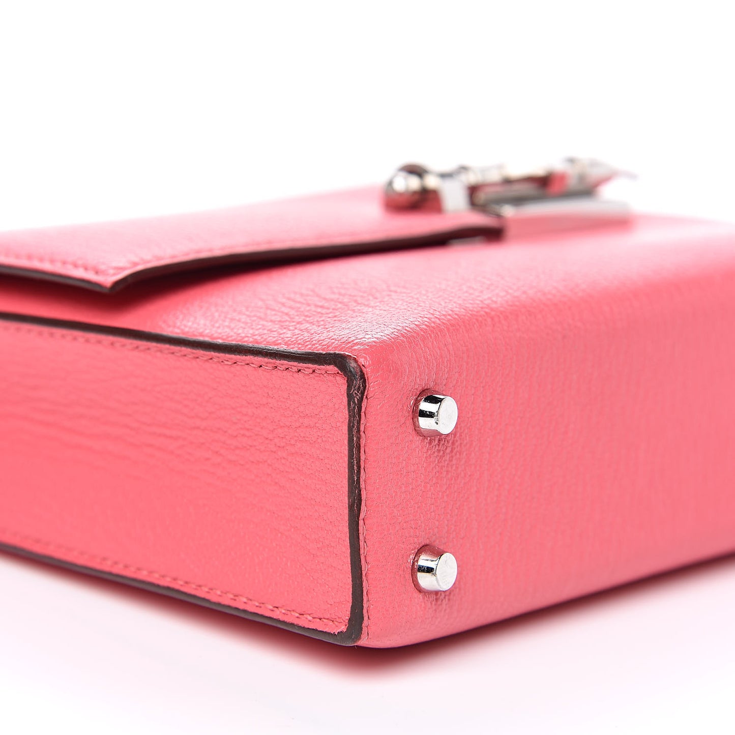 Chevre Chamkila Mini Verrou Chaine Bag Rose Lipstick
