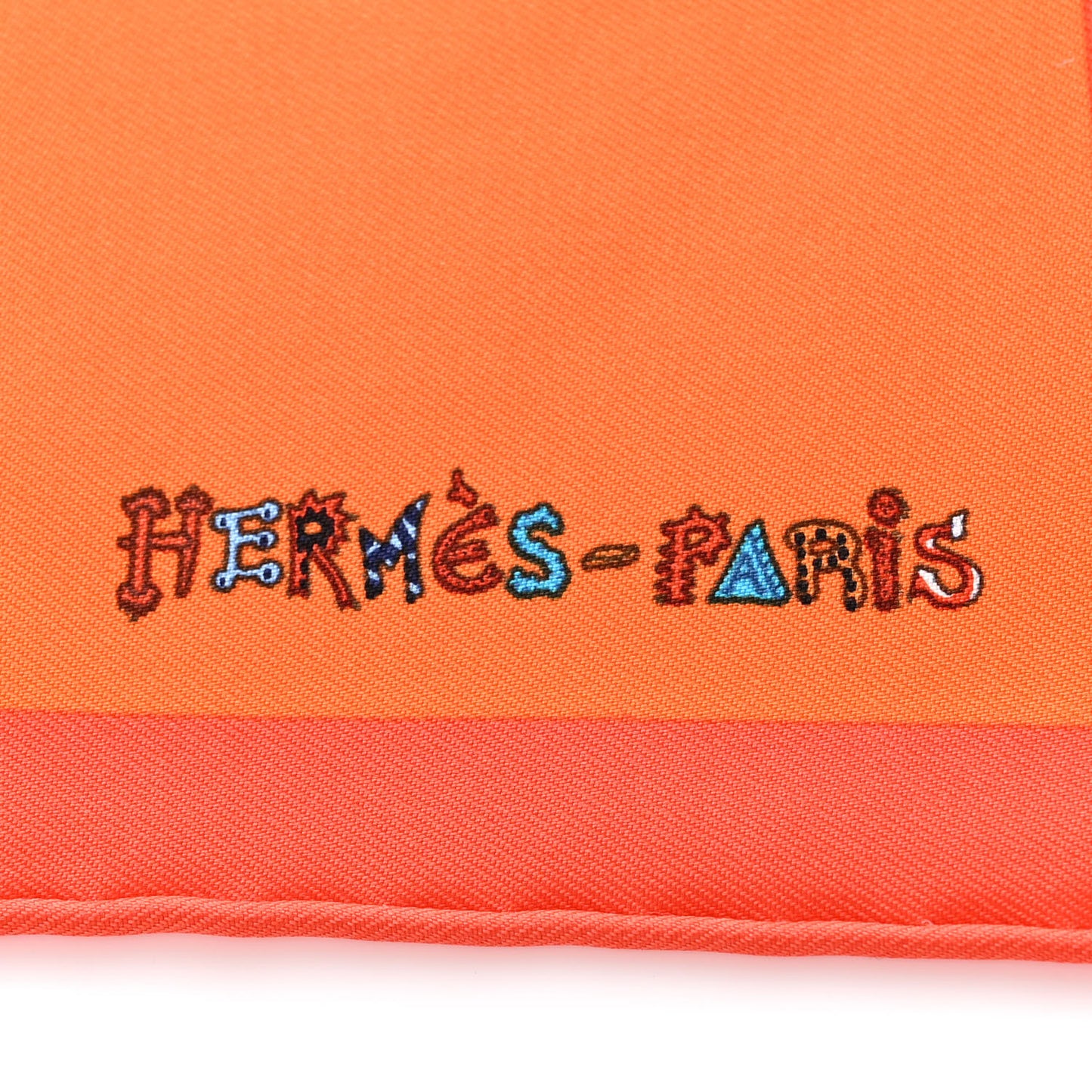 Silk La Folle Parade Zoom Pocket Square Orange Bleu White