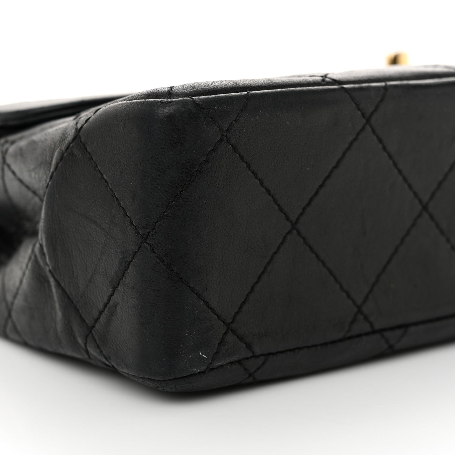 Lambskin Quilted Small Double Flap Black