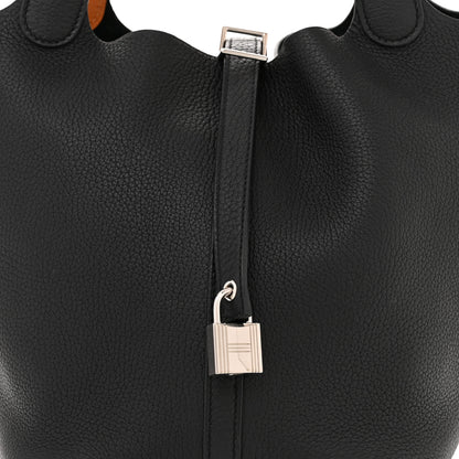 Hermes Taurillon Clemence Picotin Lock 22 MM Black Gold 8 of 10