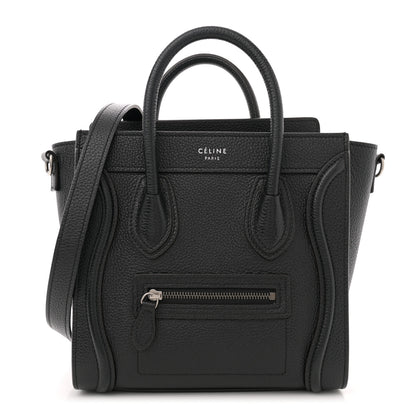 Celine Drummed Calfskin Nano Luggage Black 1 of 10