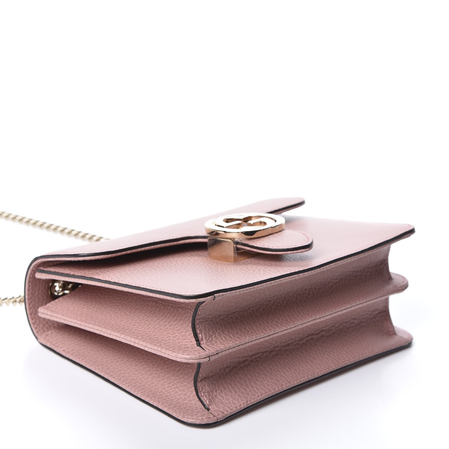 Gucci Dollar Calfskin Small Interlocking G Shoulder Bag Soft Pink 3 of 9