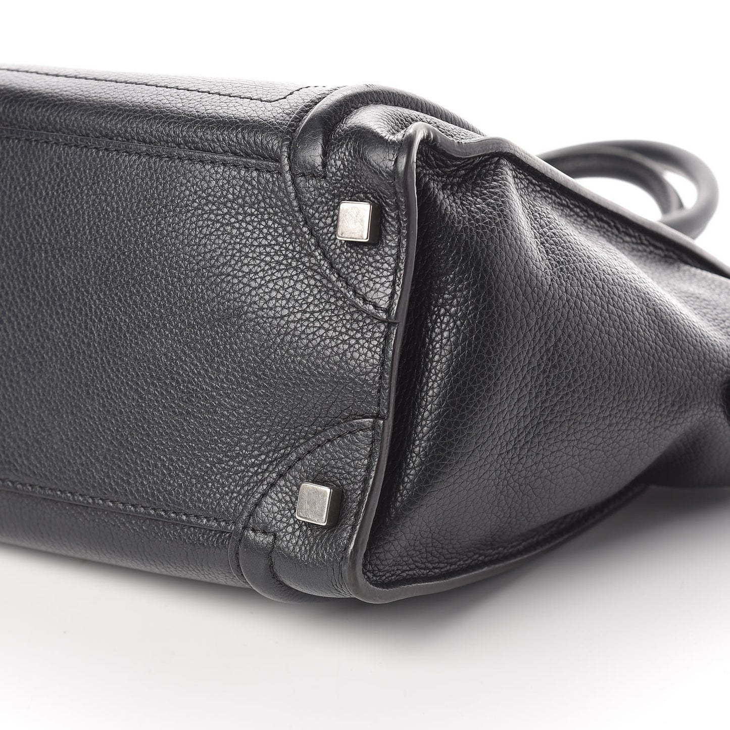Drummed Calfskin Micro Luggage Black