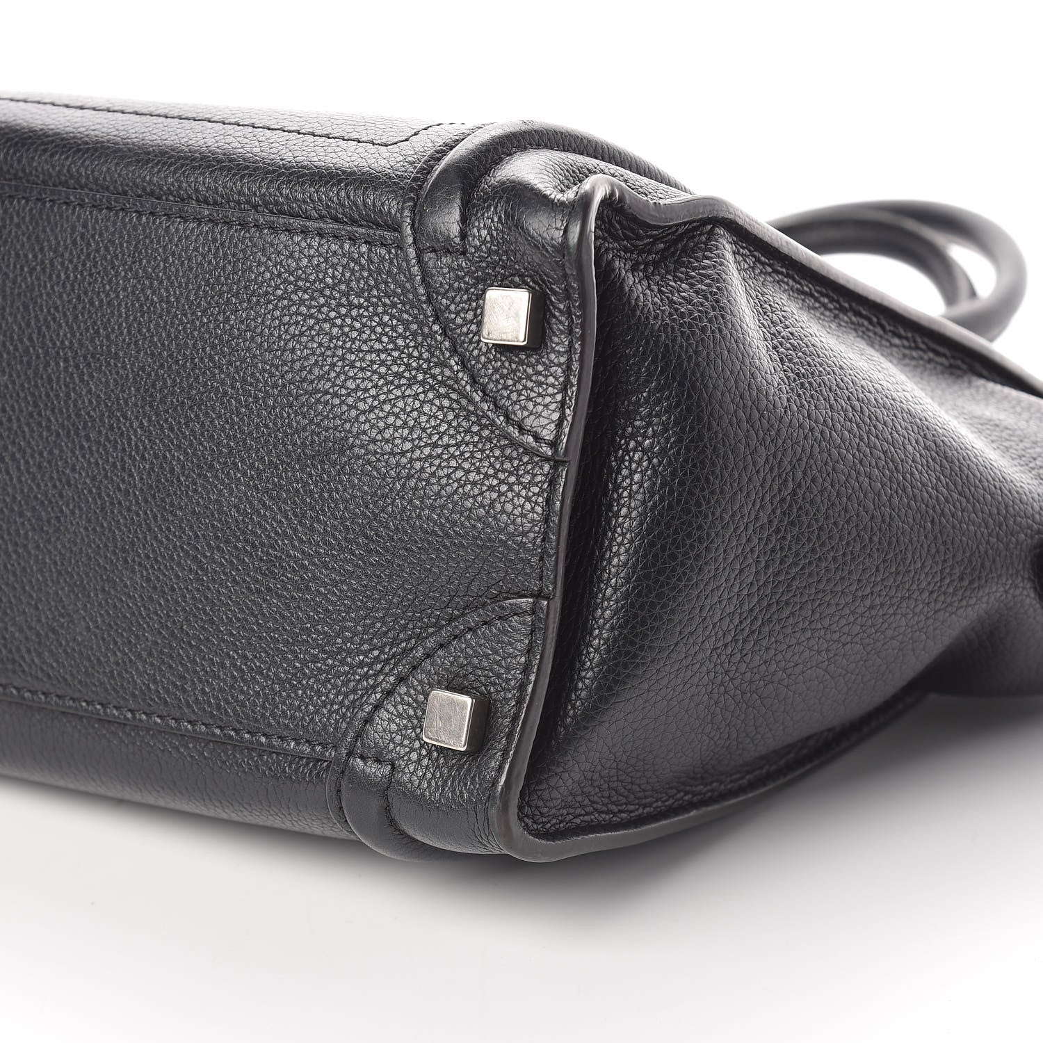 Celine Drummed Calfskin Micro Luggage Black 9 of 9