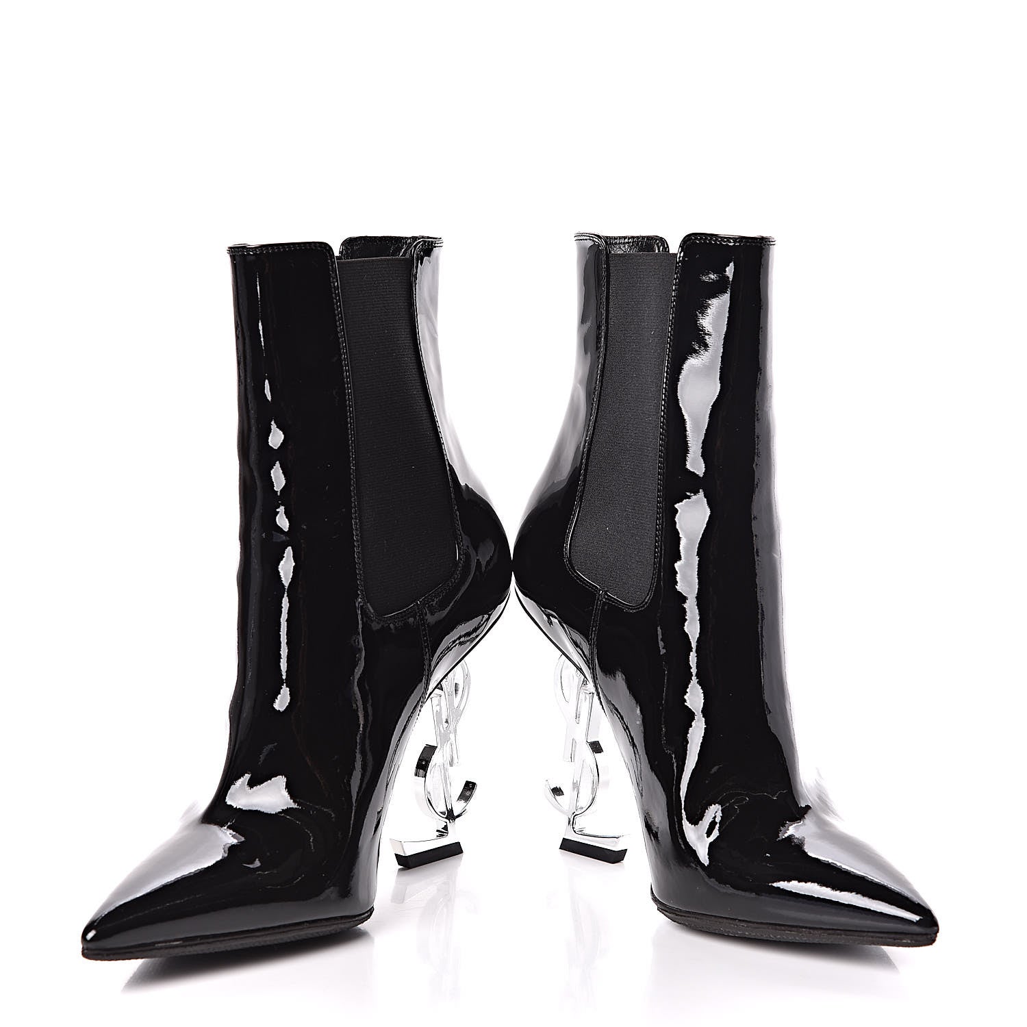 Saint Laurent Patent Opyum Booties 36.5 Black 6 of 8