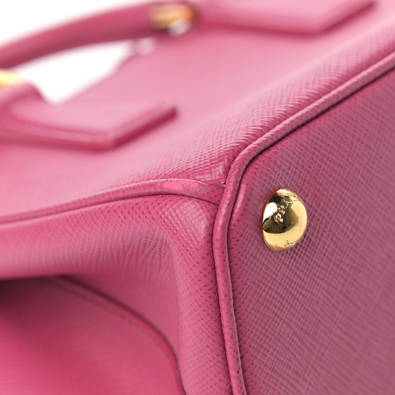 Prada Saffiano Lux Micro Galleria Double Zip Tote Fuxia 11 of 17