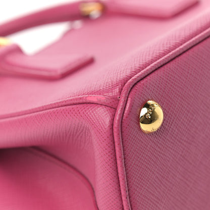 Prada Saffiano Lux Micro Galleria Double Zip Tote Fuxia 11 of 17