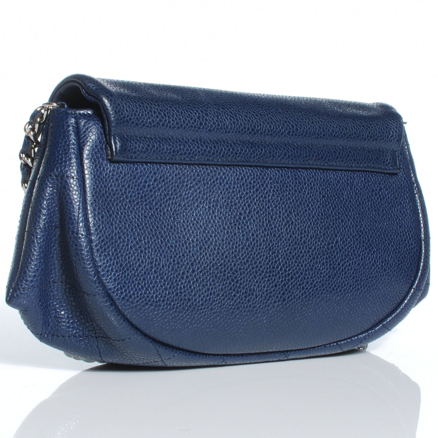 Caviar Half Moon Wallet On Chain Navy